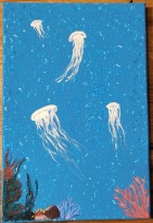 Acrylbild mit Quallen