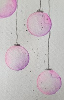 Weihnachtskarte mit rosa Kugeln